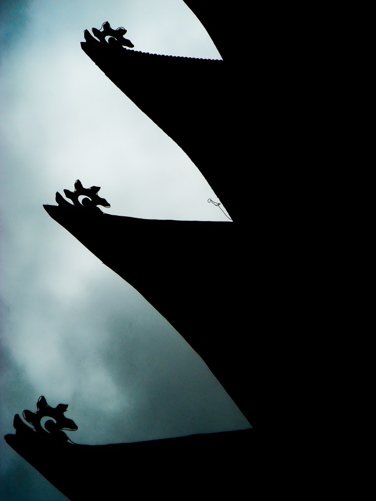 A pagoda in silhouette 