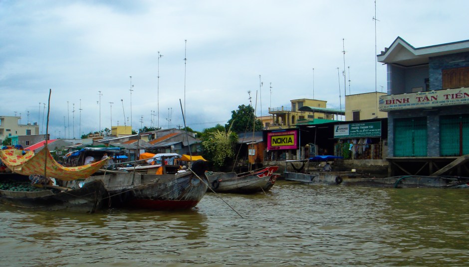 A floating village in Vietnam