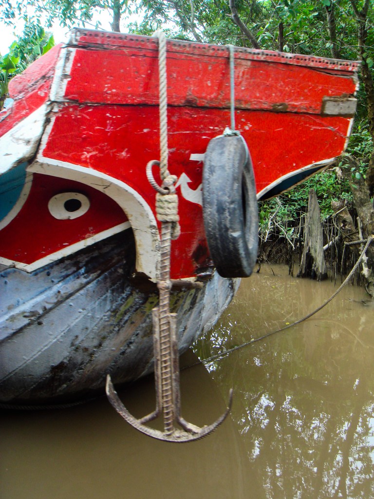A trading boat in Vietnam