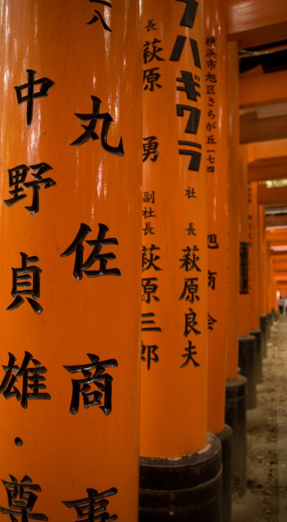 The never-ending Torii Gates at the Fushimi Inari Shrine.