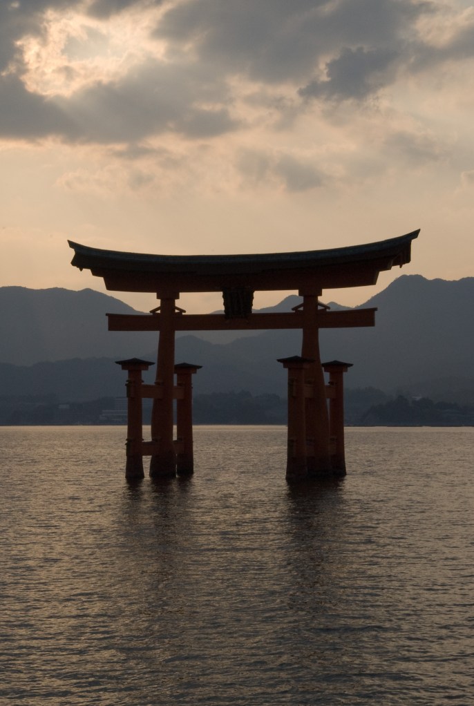 The Itsukushima Shrine at high tide