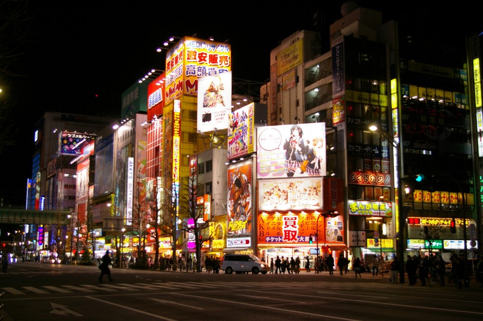 Akihabara glowing in the dark