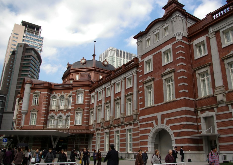 The classic facade of the Tokyo Central Railway Station