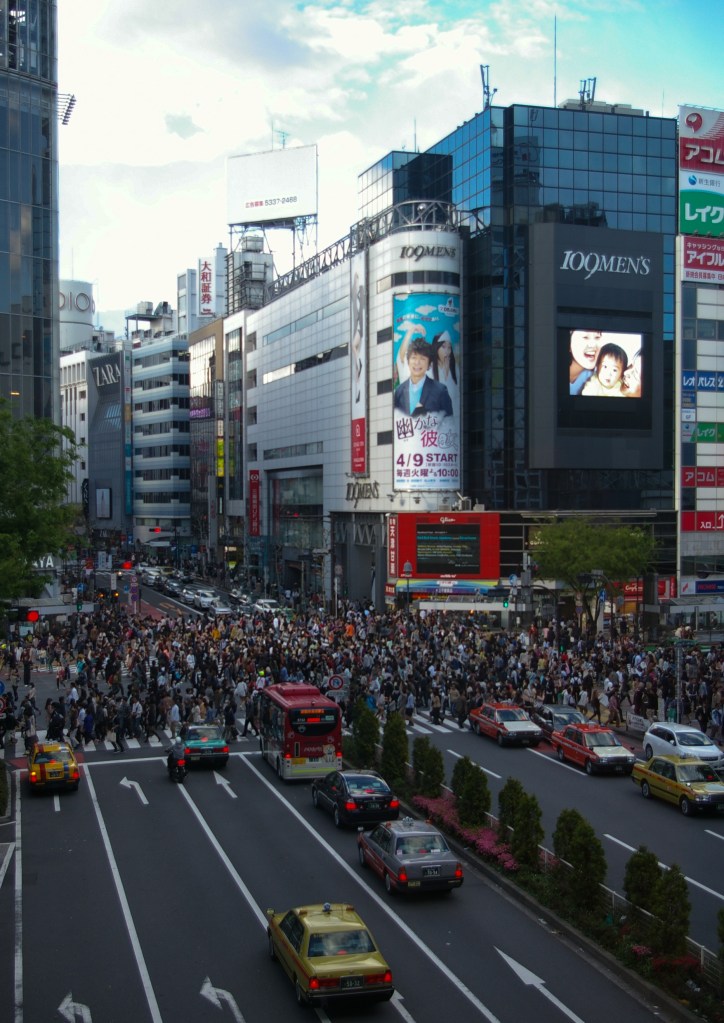 The infamous crosswalk in Shibuya